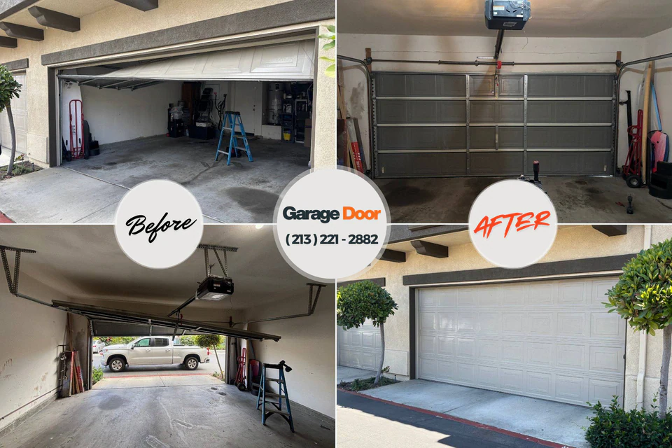 Before and after: garage door company West Alexandria, OH